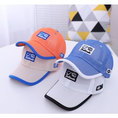 2021 Fashion Summer Kids Sunhats Child Mesh Visor Hats Caps Outdoor Breathable Sunprotection Peaked Children Hat for Boys Girls