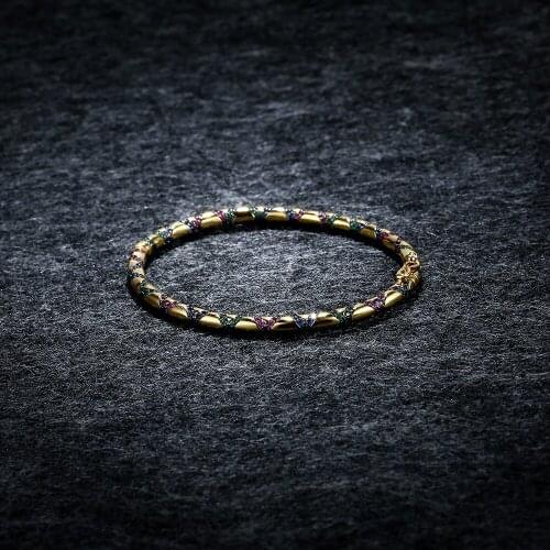 LIDU High Quality 925 Silver Colorful Tribal Bracelet With Stylish And Elegant Monaco Jewelry As A Girlfriend Gift