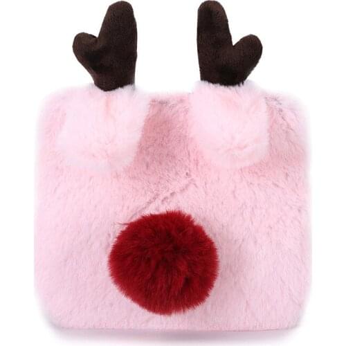 Girls Cute Deer Decorative Plush Handbags Bag Casual Shoulder Messenger Bag Chain Bag Elegant Ladies Christmas Mini Bag