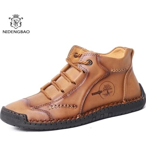 2020 Comfortable Casual Shoes Men Soft PU Leather Loafers Men Shoes Breathable Flats Shoe Hot Sale Lace up Moccasins Shoes Male