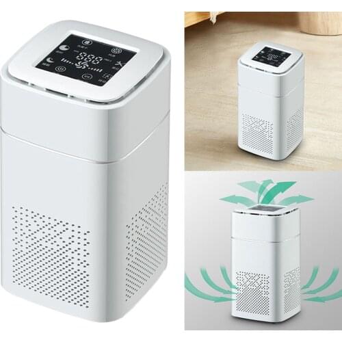 Mini Desktop Air Purifier HEPA Portable PM2.5 Formaldehyde Dust Air Cleaner w/UV Light Night Light EU Plug
