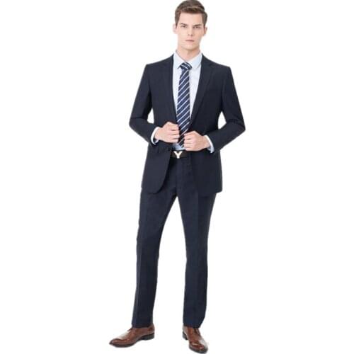 Newest ClassicSlimTrim Fit Wedding Groom Tuxedos Groomsmen Two Button Best Man Suit Plus Size Mens Suits(Jacket+Pants) terno