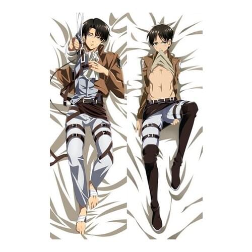 NEW Shingeki No Kyojin Ackerman Levi Anime Body Boyfriend Pillow Case Attack on Titan Dakimakura Decorative Otaku Cushion Covers
