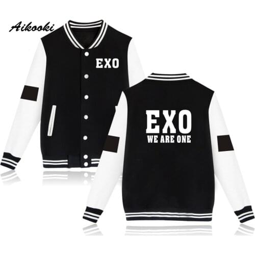 New K-POP Jackets Coats EXO Sweatshirt We Are One Baseball Jacket Men/Women Winter jackect KRIS LAY BAEKHYUN Women/Men Jackets