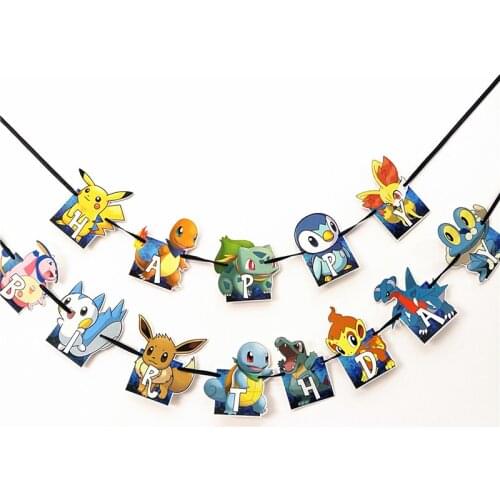 Pokemon pikachu Party Pull Flag Party Decorations Party Toys Party Games for Kids Birthday Parties Themed Events