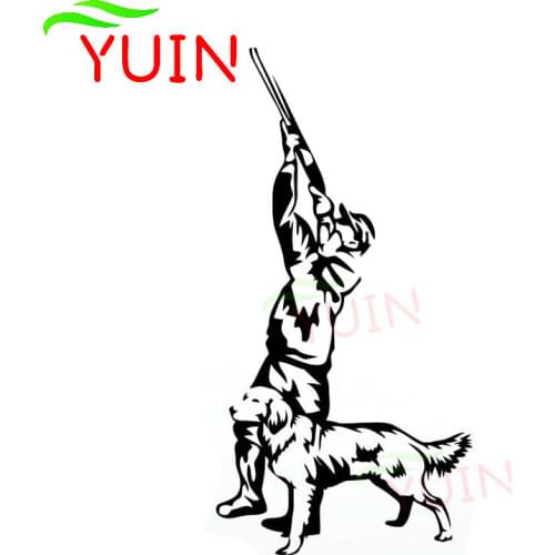Hunter Hunting Dog Natural Car Sticker Car Window Decoration Fashion PVC Waterproof Sunscreen Decal Black/White/Red/Laser/Silver