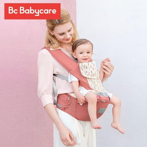 BC Babycare 0-36M Ergonomic Baby Carrier 3D Silicone Non-slip Kids Hipseat Carrier Travel Front Facing Kangaroo Baby Wrap Sling