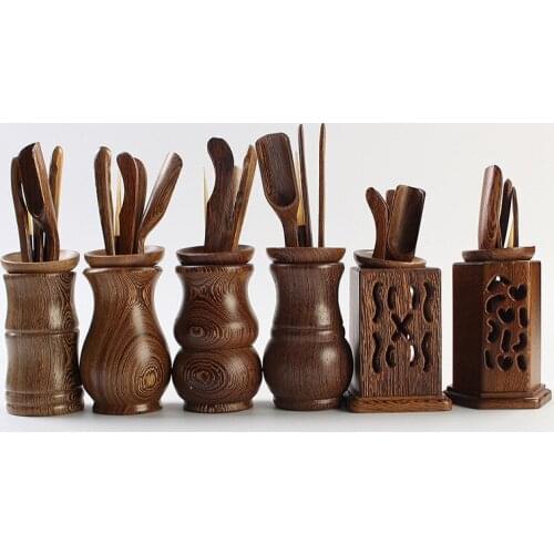 A Variety of Door Frame Hollow Tea Ceremony Six Items Kung Fu Tea Set Tea Tray Set Accessories and Decorations Filter Scoop