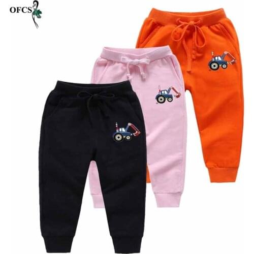 Boy Cartoon 100%Cotton Pants New Girls Fashion Sports Pants Spring Sweatpants For Girl Teenage Active Trousers Children Clothing