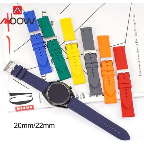 20mm 22mm Silicone Sport Strap Waterproof Men Women Replacement Band for Samsung S3 Huawei Watch GT 2 Pro 46mm Amazfit GTR 2e