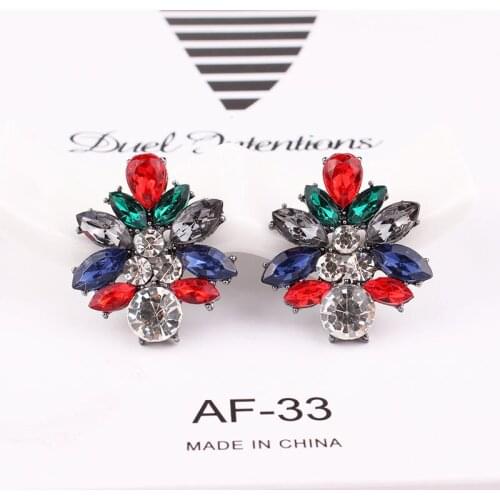 TODOX New Korean Personality Fashion Jewelry Earrings For Women Retro Geometric colorful Acrylic Crystal Female Elegant weddings