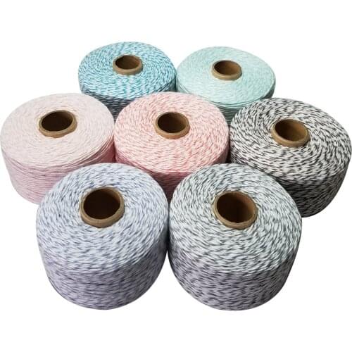 100% Cotton 200m/roll thin cords colourful twine string thread for handmade gift pack DIY