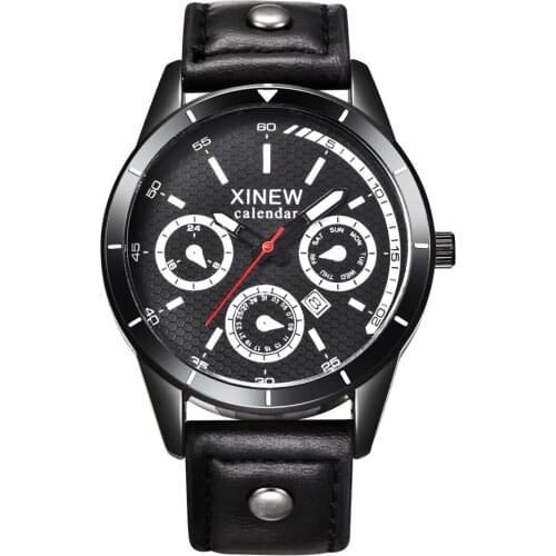 Top Famous Brand Watches Men Quartz-watch Fashion Leather Strap Date Clock Male Military Sport Wristwatch Relogio Masculino 2496