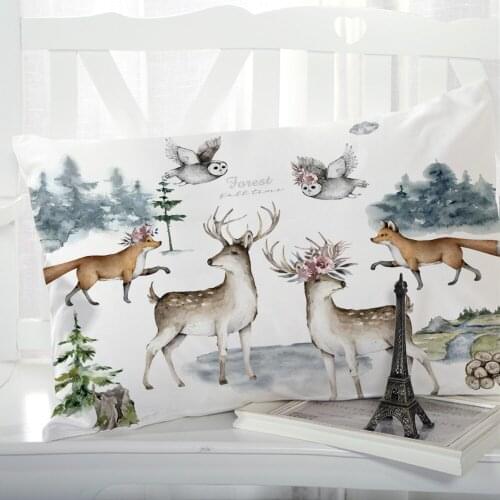 1pc Cartoon Childrens Pillow cover Pillow case Bedding Pillowcase Pillowcovers decorative 50x70 50x75 3D for kids baby deer