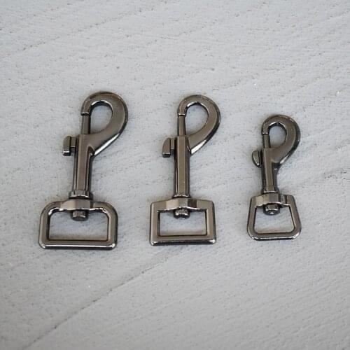 10 Pcs 15/20/25mm Gun Black Metal Snap Hook Strap Bag Buckles Metal Clasps Lobster Dog Leash Keychain Swivel Trigger Clips