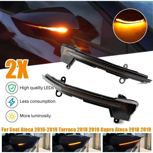 2PCS For Seat Ateca Cupra 2016 2017 2018 2019 2020 FR Xcellence Dynamic LED Blinker Sequential Turn Light Indicator Accessories