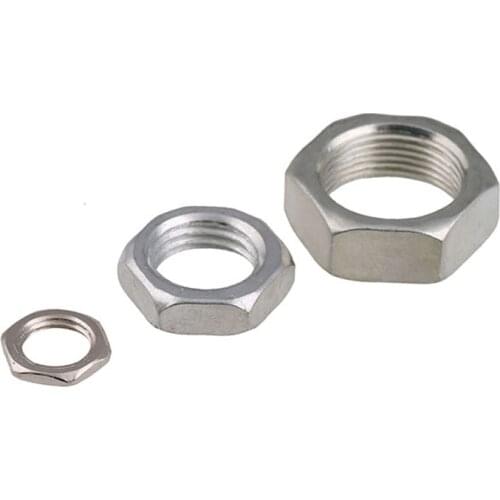 20pcs Fine Thread Nut M8 M10 M12 M14 M16 White Zinc Hex Thin Nuts Lock Fastener