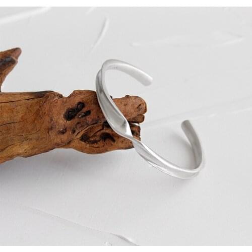 Silver 925 Jewelry Bracelet Simple Love Knot Sterling Silver Slender Round Opening Bracelet For Woman Anniversary Gift