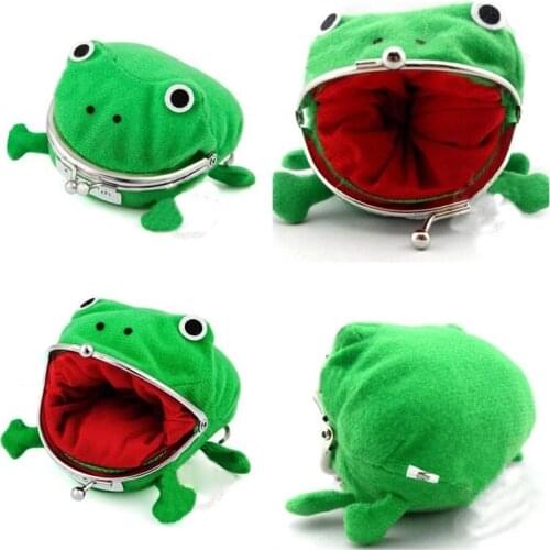 Frog Wallet Key Chain Key Ring Anime Cartoon Wallet Coin Purse Keyring Manga Flannel Wallet Cute Purse Coin Keyholder