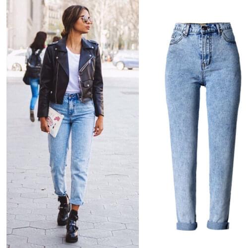 BringBring 2017 Spring BF Style High Waist Jeans for Women Loose Ankle-Lenghh Denim Pants Street Trousers 1826