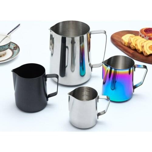 Stainless Steel Kettle Foam Ware Bottle Pot Latte Art Cup Garland Cylinder Milk Cup Milk Froth Cup Instruments Coffee Tools 1pcs