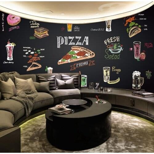 Home Decor 3D Hand painted fried chicken beer theme wallpaper restaurant barbecue shop Hot pot Korean cuisine wallpaper mural