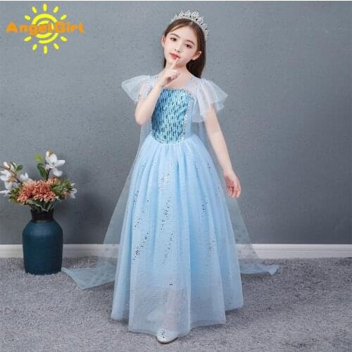 AngelGirl Elegant Girls Princess Dress Princess Theme Party Dresses Gown Xmas Cosplay Costumes for Birthday Halloween Chrismas