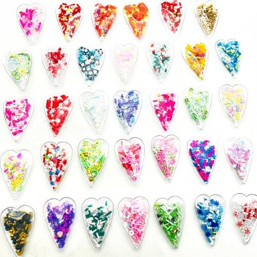 PVC Filling In Pocket Polymer Clay Beads Transparent Hair Accessories(no Clip) DIY Decoration With Cut On the Back,10Yc19830