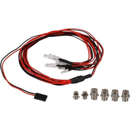 6 LED Light Kit 2 White 2 Red 2 Blue for 1/10 1/8 Traxxas HSP SCX10 D90 HPI RC Car