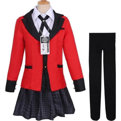 Anime Jabami Yumeko Cosplay Costume Kakegurui Compulsive Gambler Yumeko Jabami Cosplay Clothing Party Coat Skirts Full Set