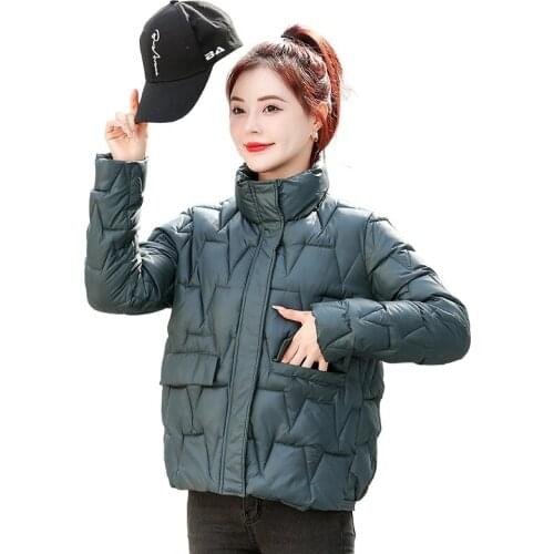 New 2021 Women Short Jacket Winter Thick Cotton Padded Coats Female Korean Loose Puffer Parkas Ladies Oversize Outwear