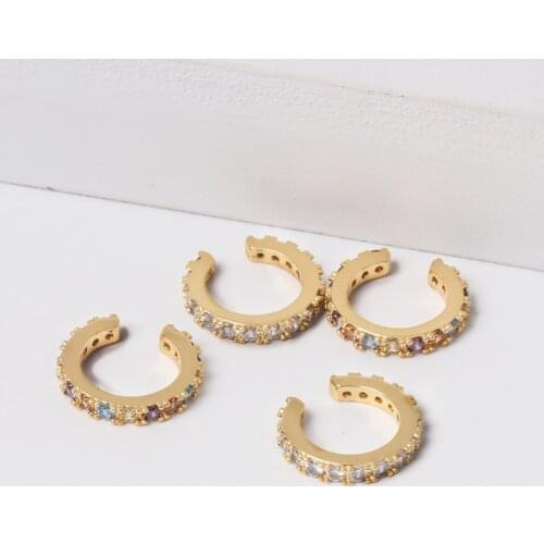 Bohemia Copper CZ Earcuff Clip on Earrings for Women Fashion Wedding Party Small Cute Ear Cuff Charm Statement Clips Jewelry