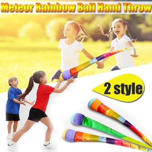 Hand Throw Meteor Rainbow Ball Ribbon Sandbags Sensory Ball Play Equi Soft Toys Outdoor Outdoor Ribbon Resistance Wind Game C5W8