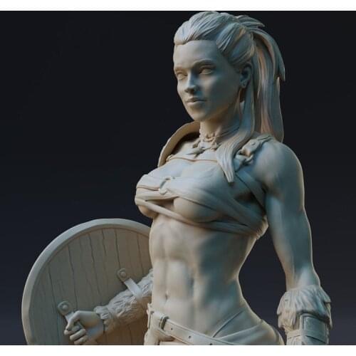 1/24 75mm 1/18 100mm Resin Model Kits Beautiful Girl Gladiator Figure Unpainted No Color RW-025
