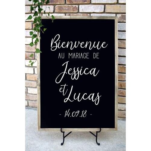 Bienvenue Au Mariage De Decal Wedding Decor Personalized Name Date Stickers French Wedding Welcome Sign Decals For Board