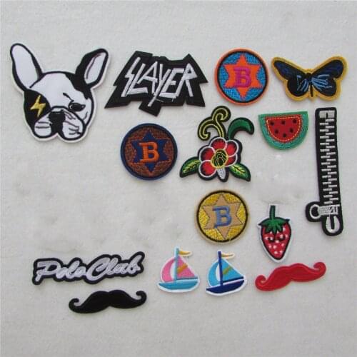 New Arrival cartoon patterned hot melt adhesive applique embroidery thread DIY accessories patches stripes C5360-C5381