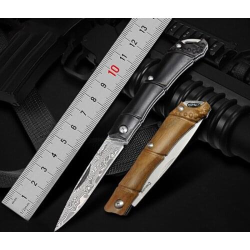 Outdoor Folding Knife Damascus High Hardness Sharp Edc Portable Express Knife Small Mini Folding Knife