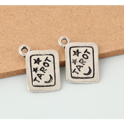 20pcs Silver Color Cute Predict Tarot Charms Star And Moon Pendant For DIY Handmade Jewelry Making Accessorie 18x14mm