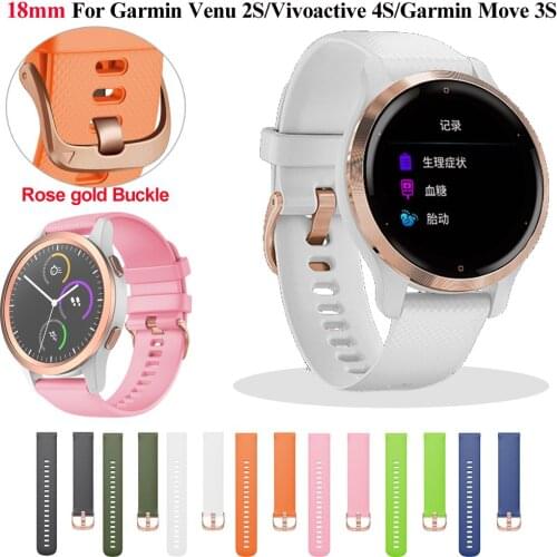 18mm Replacement Silicone Straps Band For Garmin Vivoactive 4S Watchband Smart Watch Vivomove 3S Venu2S Bracelet Wristbands Belt