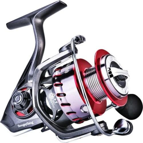 Sougayilang 9+1BB Fishing Reel 5.2:1/6.2:1 High Speed Gear Ratio Carp Spinning Reel Alluminum Spool for Freshwater/saltwater