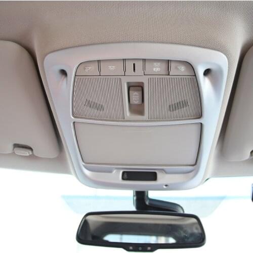 Carbon fiber for car / electroplated matt silver front reading for Renault Koleos for Samsung QM6 2017 2018 Accessories