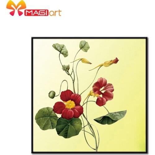 Cross stitch kits Embroidery needlework sets 11CT water soluble canvas patterns 14CT Floral style lotus flower-NCMF197