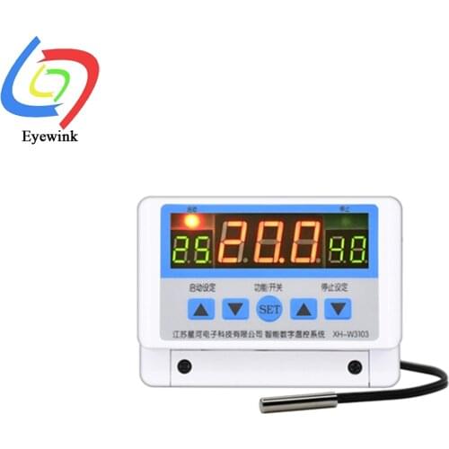 XH-W3103 AC 220V DC 12V 24V Auto Digital Temperature Controller Thermostat System with display switch 30a