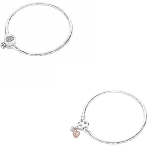 Original 925 Sterling Silver Pan Bracelet Moments Crown O & Snake Chain Bracelet Fit Women Bead Charm Diy Fashion Jewelry