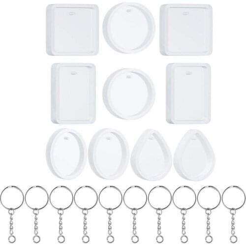 20 Pcs / Set Crystal Epoxy Resin Mold Pendant Casting Silicone Mold Kit