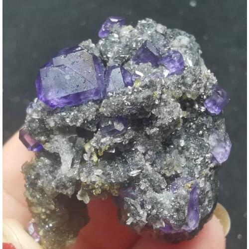 23.9gNNatural rare purple fluorite and quartz cluster mineral specimen CRYSTAL QUARTZ GEM healing energy home decoration