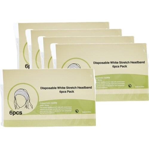 30Pcs Disposable Spa Facial Headbands Non-Woven Cloth Hair Band Soft Skin Care for Women Girls Makeup Bathroom Supplies White