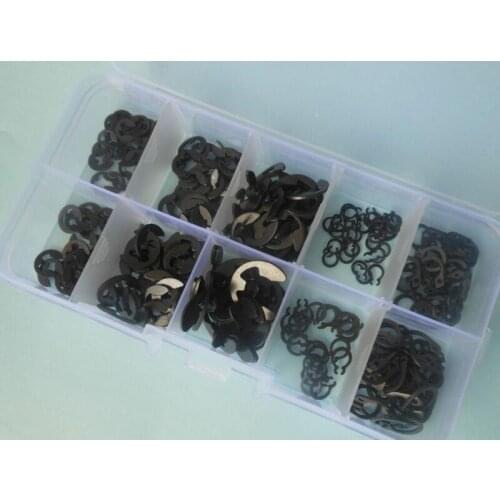 300pcs/box black 3mm to 8mm electronic clip and fixing ring sorting kit