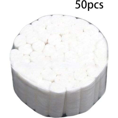 50Pcs White Disposable Dental Cotton Rolls High Absorbent Non-Sterile for Dentists Nose Plugs Nosebleed Kit Accessories