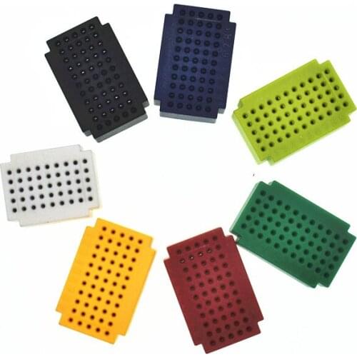 7PCS Mini Plastic Solderless Prototype Breadboard 55 Tie-points Single Layers 55 Holes Recycled Board
